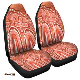 Australia Aboriginal Dot painting illustration in Aboriginal style Orange Car Seat Covers