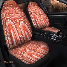 Australia Aboriginal Dot painting illustration in Aboriginal style Orange Car Seat Covers