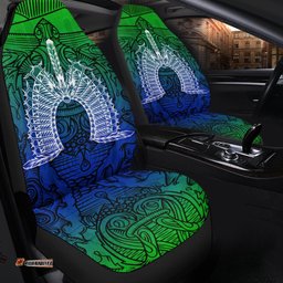 Torres Strait Islanders Car Seat Covers Turtle and Dhari Mask