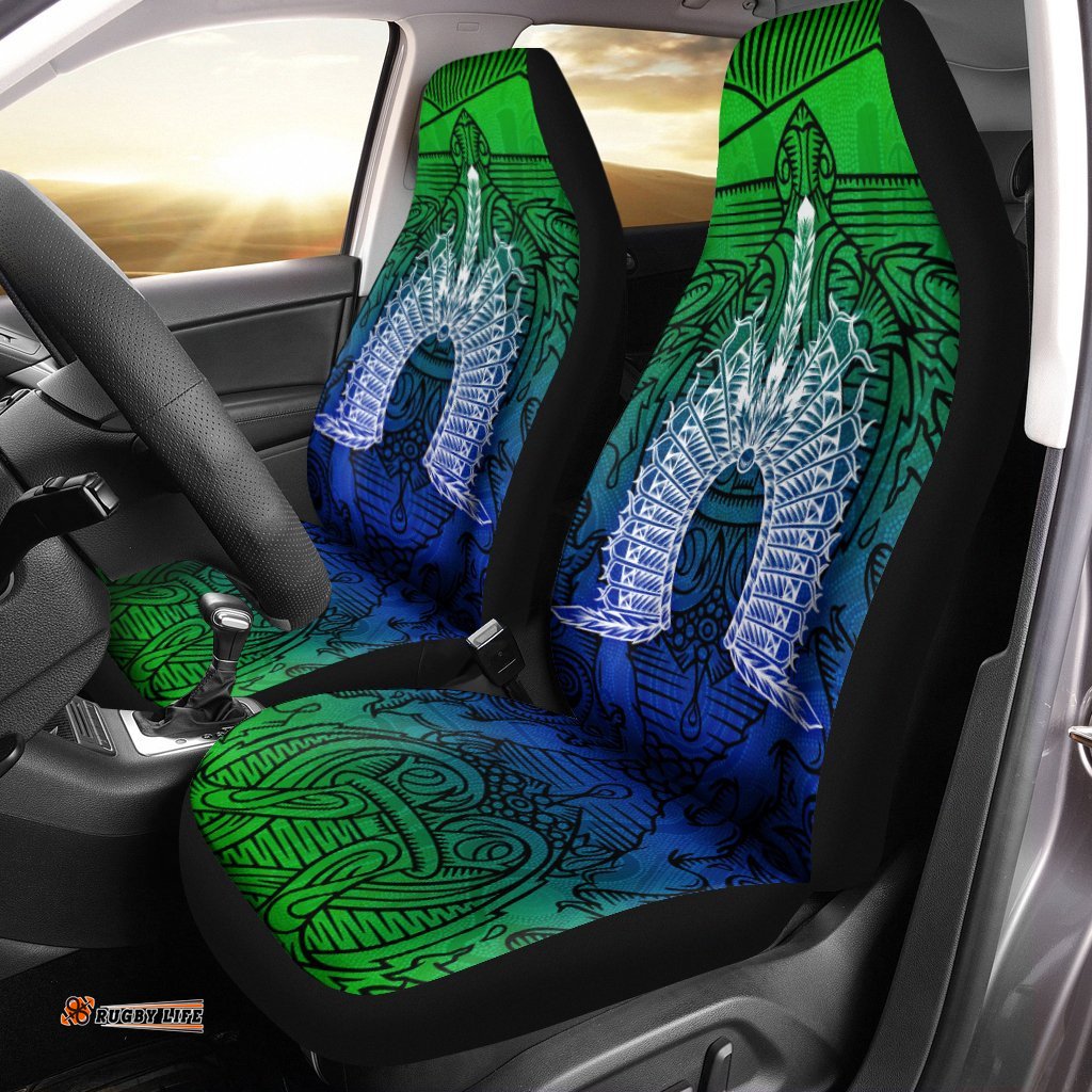 Torres Strait Islanders Car Seat Covers Turtle and Dhari Mask