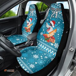 Custom Sharks Rugby Car Seat Cover Chirstmas Vibe