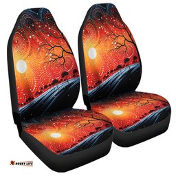 Australia Aboriginal Aboriginal Dot Painting Style Art Dreamtime Story Car Seat Covers