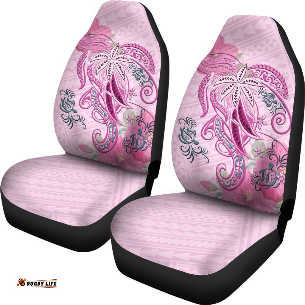 Polynesian Tribal Turtle Flowers Car Seat Covers