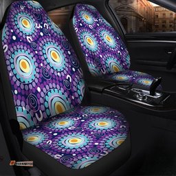 Australia Aboriginal Purple Abstract Seamless Pattern With Aboriginal Inspired Car Seat Covers