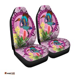 Australia Aboriginal Brolga Bird Dancing With Australia Native Flowers Car Seat Covers