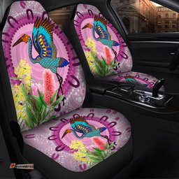 Australia Aboriginal Brolga Bird Dancing With Australia Native Flowers Car Seat Covers