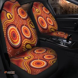 Australia Aboriginal Connection Concept Dot Aboriginal Colorful Painting Car Seat Covers