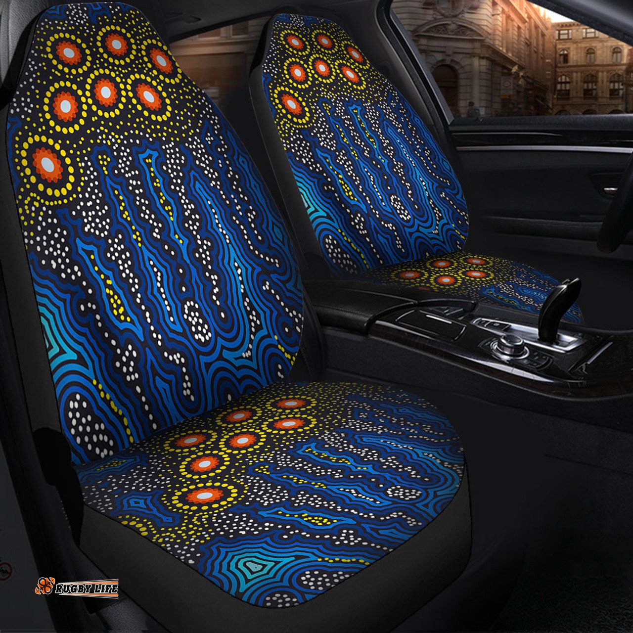 Australia Aboriginal Aboriginal Dreaming Dot Art Car Seat Covers