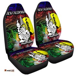 Australia South Sea Islanders I'm New Caledonian In Polynesian Style With Tropical Hibiscus Flowers Car Seat Covers