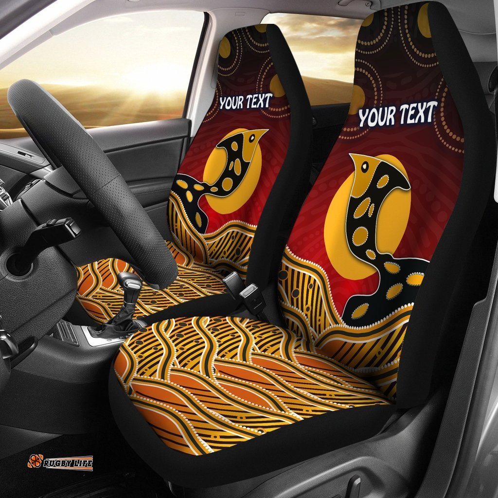 Personalised Car Seat Cover Aboriginal Dot Patterns Fish