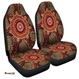 Australia Aboriginal Brown Aboriginal Style Dot Painting Car Seat Covers