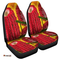 Australia Aboriginal Aboriginal Dot Art Of Australian Native Banksia Flower Car Seat Covers
