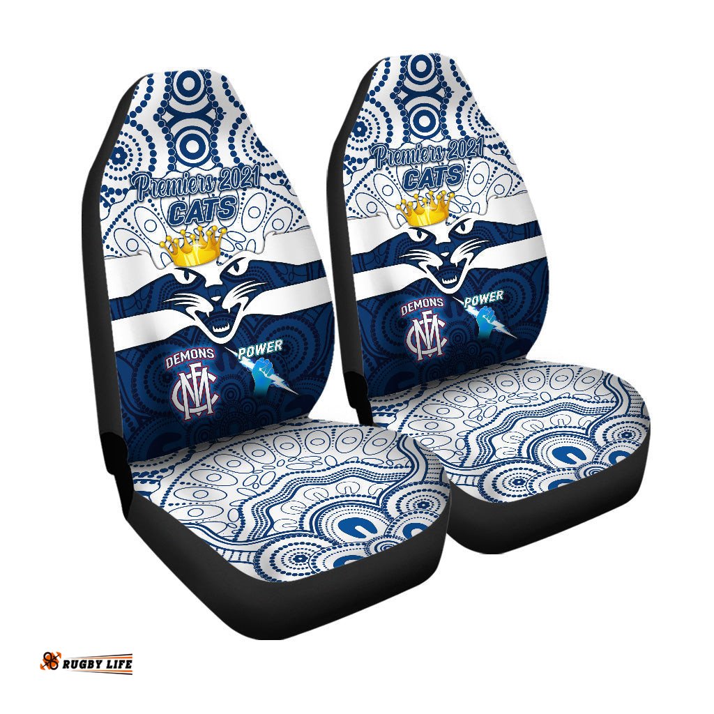 Geelong Cats Indigenous Car Seat Cover Football Premiers The King