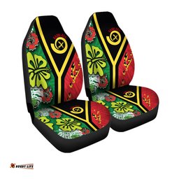 Australia South Sea Islanders Vanuatu Flag With Habiscus Flowers Car Seat Covers