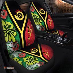 Australia South Sea Islanders Vanuatu Flag With Habiscus Flowers Car Seat Covers