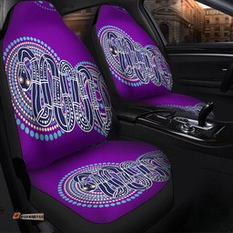 Australia Aboriginal Purple Rainbow Serpent Dreaming Inspired Car Seat Covers