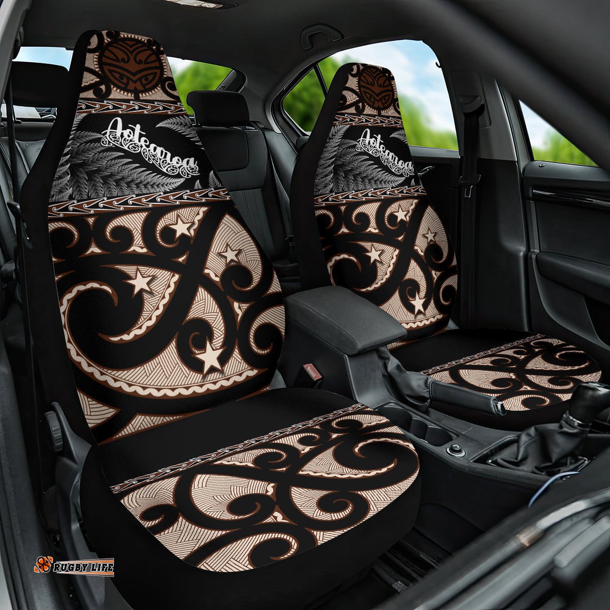 Kia Ora New Zealand Car Seat Cover Aotearoa Proud Maori With Silver Fern