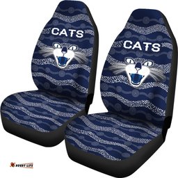 Geelong Car Seat Covers Cats Indigenous Navy