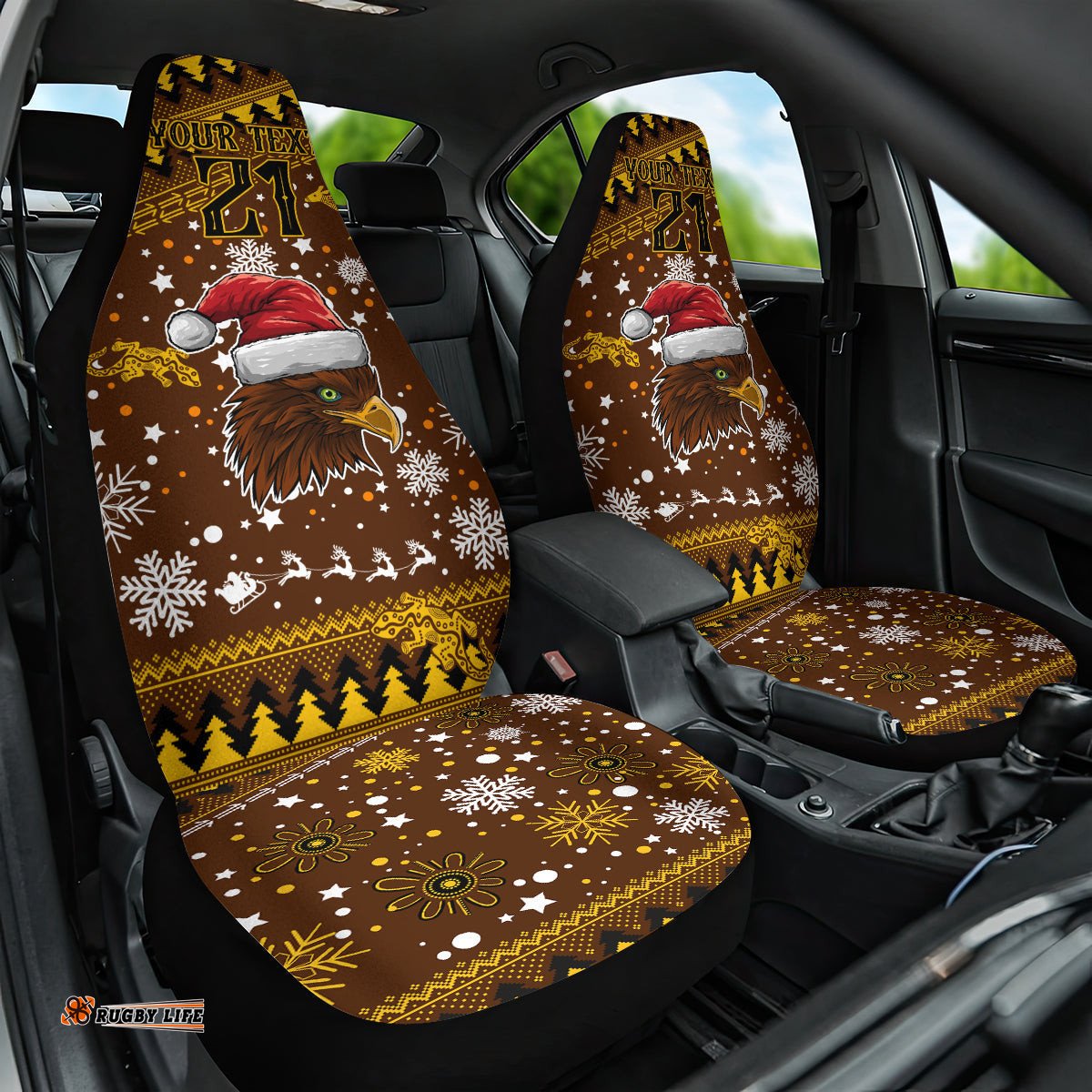 Hawks Football Car Seat Cover Spectemur Agendo Christmas Vibe