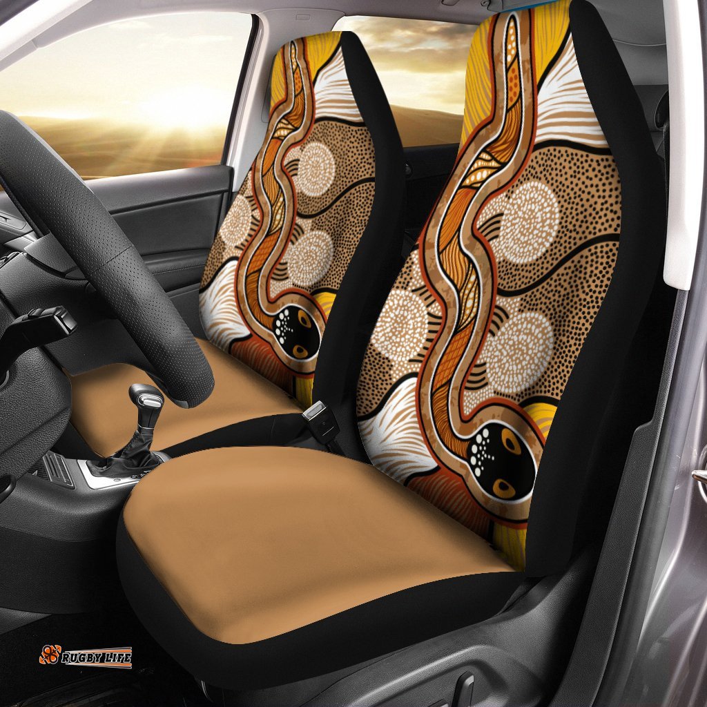 Aboriginal Car Seat Covers Indigenous Snake Vintage Stye