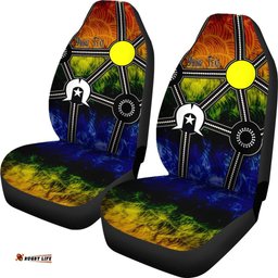 Custom NAIDOC Week Car Seat Covers, Aboriginal Geometric Style