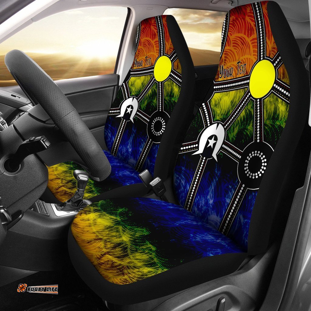 Custom NAIDOC Week Car Seat Covers, Aboriginal Geometric Style