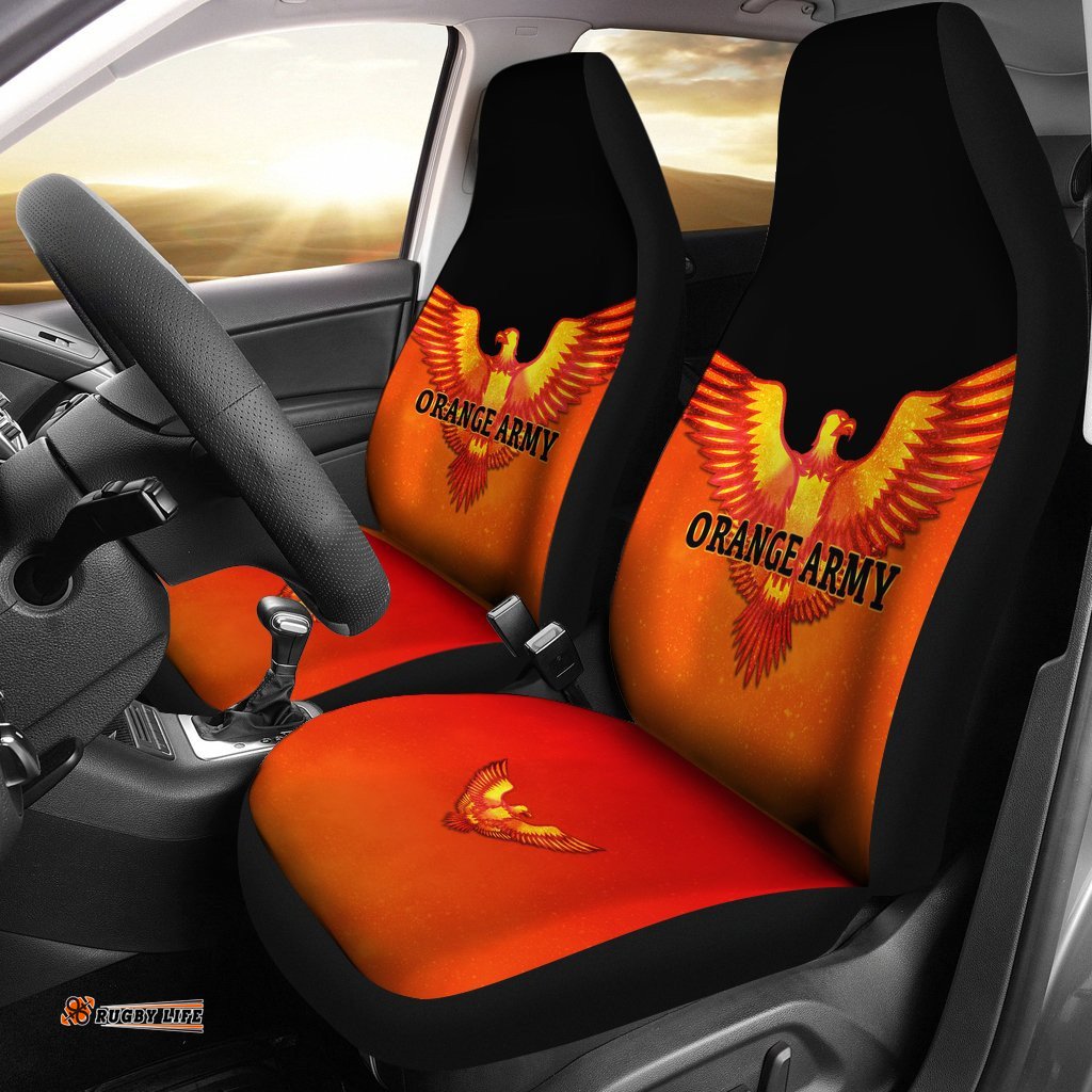 Sunrisers Hyderabad Orange Army Car Seat Covers Cricket Sporty Style 03
