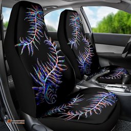 New Zealand Car Seat Cover Aotearoa Silver Fern Mixed Papua Shell Purple Vibe
