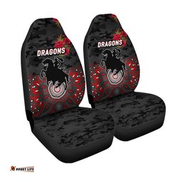 St. George Illawarra Dragons ANZAC Car Seat Cover Indigenous Vibes Black