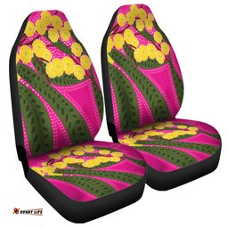 Australia Flowers Aboriginal Australian Yellow Wattle Flowers Painting In Aboriginal Dot Art Style Car Seat Covers