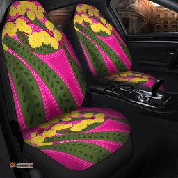 Australia Flowers Aboriginal Australian Yellow Wattle Flowers Painting In Aboriginal Dot Art Style Car Seat Covers