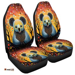 Australia Koala Custom Aboriginal Koala With Flowers Car Seat Covers