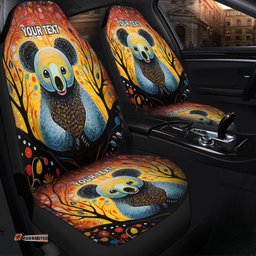 Australia Koala Custom Aboriginal Koala With Flowers Car Seat Covers