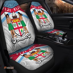 Australia South Sea Islanders Fiji In Fijian Tapa Pattern Coat Of Arms Symbol Car Seat Covers