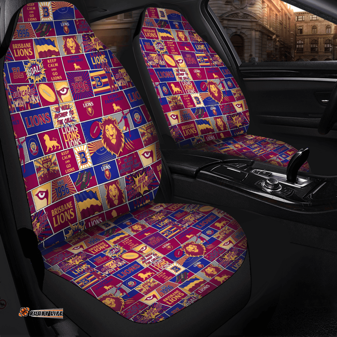 Brisbane Lions Legacy Of The Pride Comic Style Car Seat Covers