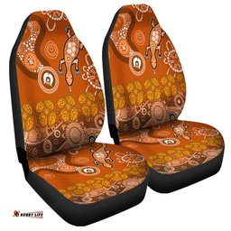 Australia Goanna Aboriginal Indigenous Dot Goanna (Orange) Car Seat Covers