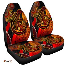 Australia Aboriginal Dot Painting Art Style Goanna Car Seat Covers