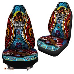 Australia Naidoc Week Custom Aboriginal Inspired and Torres Strait Islander Get Up! Stand Up! Show Up! Car Seat Covers