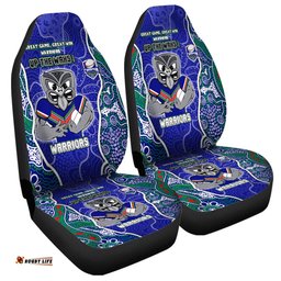 New Zealand Warriors Grand Final Custom Custom New Zealand Warriors With Contemporary Style Of Aboriginal Painting Car Seat Covers
