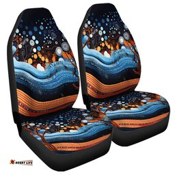 Australia Dreaming Aboriginal Aboriginal Culture Indigenous Trees Dot Painting Art Inspired Car Seat Covers