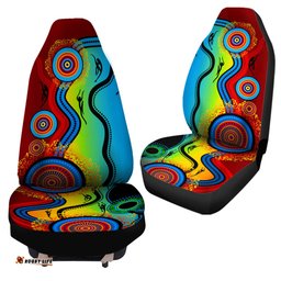 Australia Aboriginal Seat Cover Blue Dream Car Seat Covers