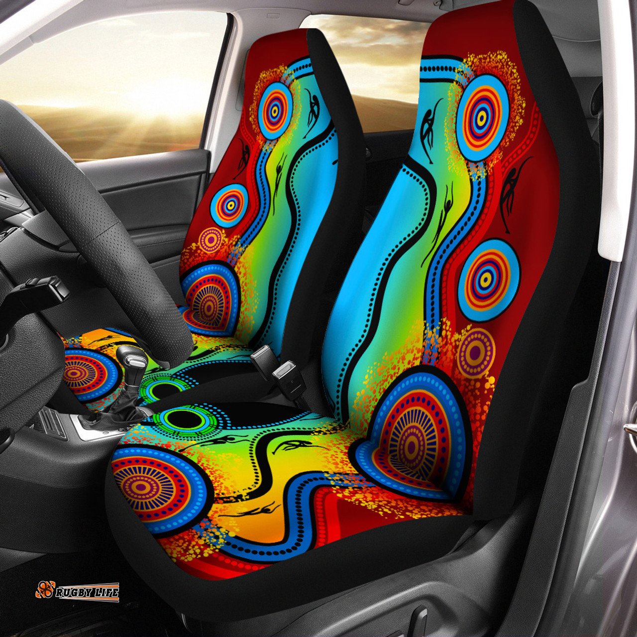Australia Aboriginal Seat Cover Blue Dream Car Seat Covers