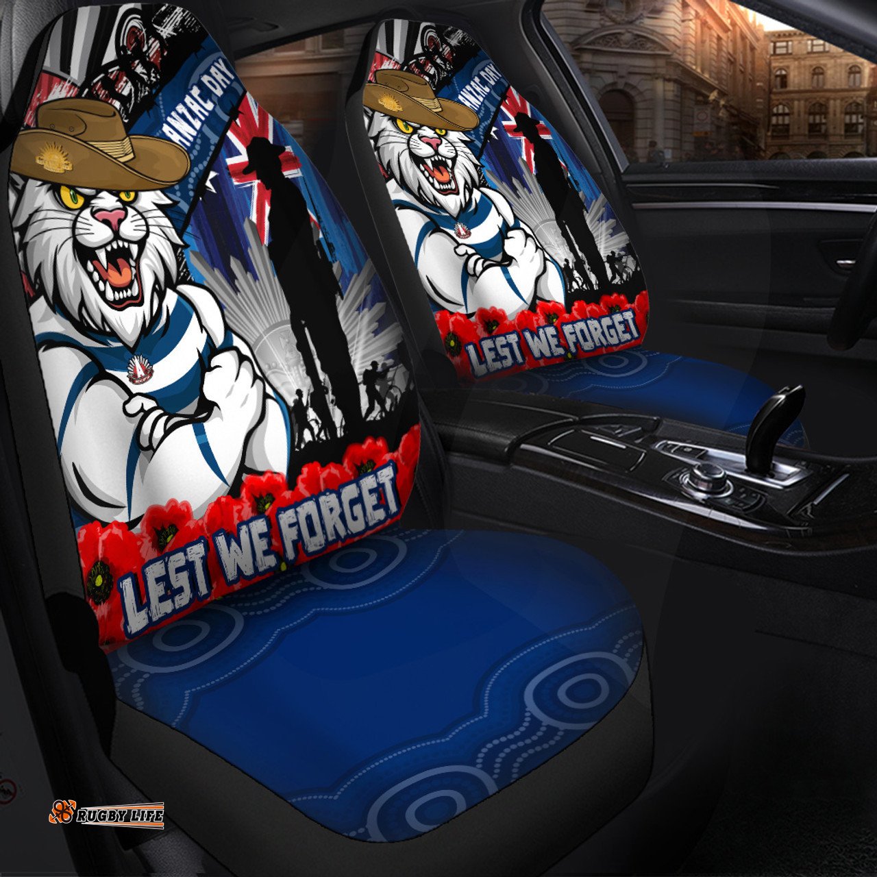 Geelong Cats Anzac Day Honor United In Spirit Car Seat Covers