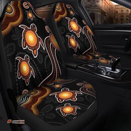 Australia Aboriginal Turtle Dreaming Journey Featuring Dot Art Orange Car Seat Covers