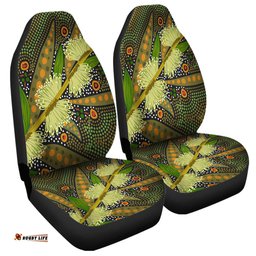 Australia Flowers Aboriginal Aboriginal Dot Art Of Australian Native Flower Hakea Sericea Car Seat Covers