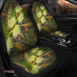 Australia Flowers Aboriginal Aboriginal Dot Art Of Australian Native Flower Hakea Sericea Car Seat Covers