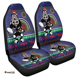 New Zealand Warriors Australia Ugly Xmas With Aboriginal Patterns For Die Hard Fans Car Seat Covers