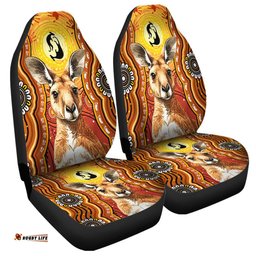 Australia Aboriginal Kangaroo Dreaming With Dot Art Car Seat Covers