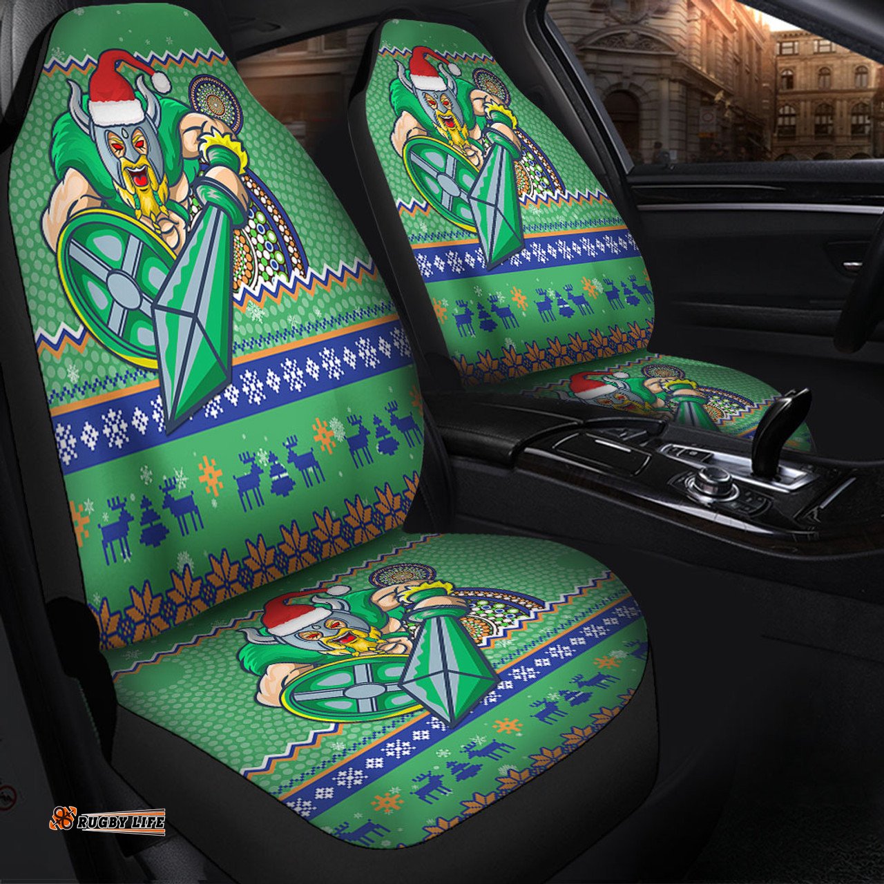Canberra Raiders Australia Ugly Xmas With Aboriginal Patterns For Die Hard Fans Car Seat Covers