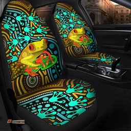 Australia Aussie Indigenous Frog With Footprints Car Seat Covers